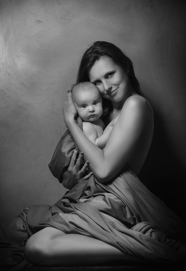 Portrét maminky a miminka
