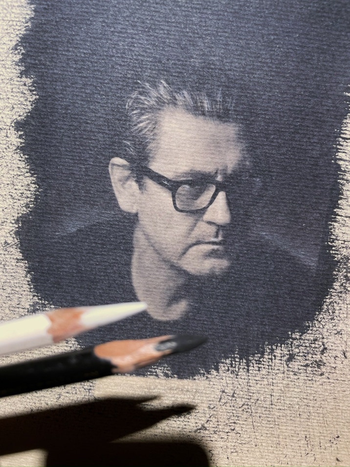 Radim Fiala, kyanotypie, černobílý portrét, umělecká fotografie